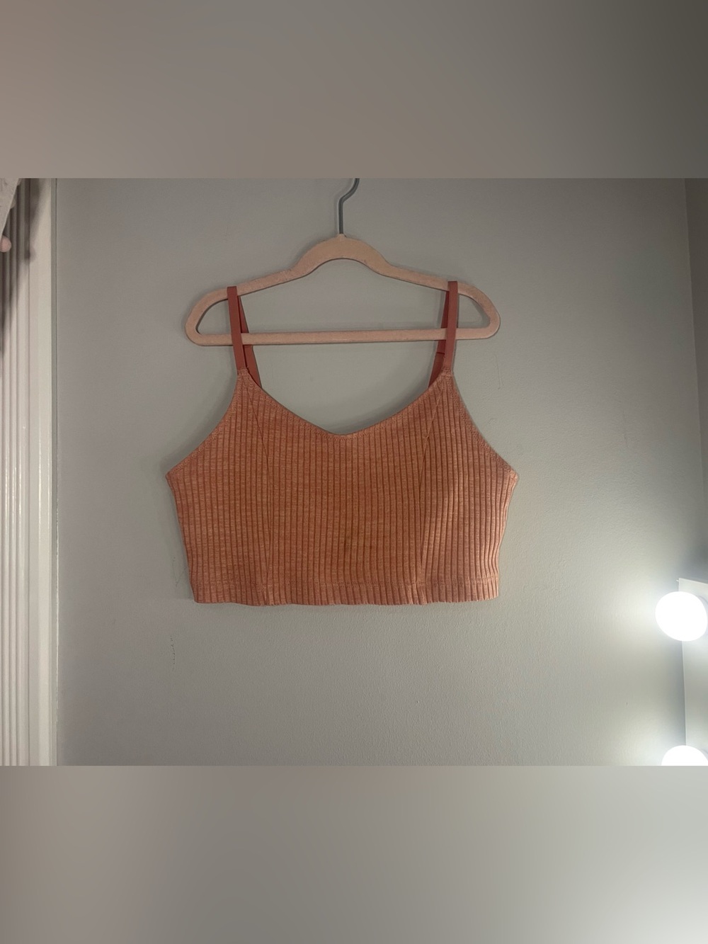 aerie pink ribbed bralette with built in bra 
| size large |